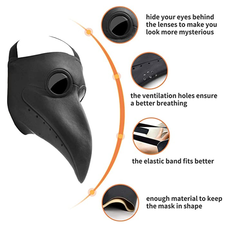 Halloweenowa czarna gumowa mas – Disposable Surgical Mask recenzja i cena